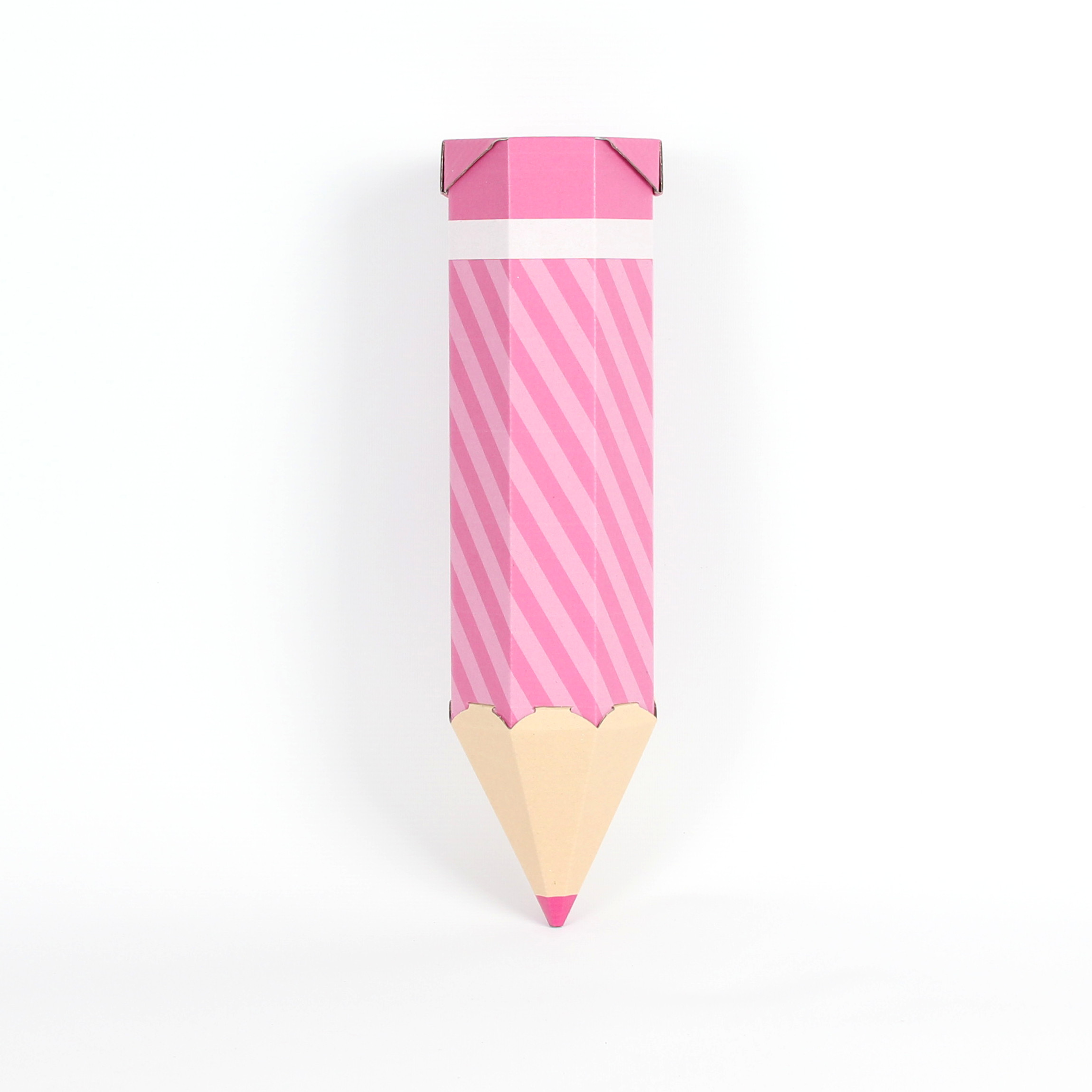 Geschwister-Schultüte als Stift - Special Edition - pink mit Streifen