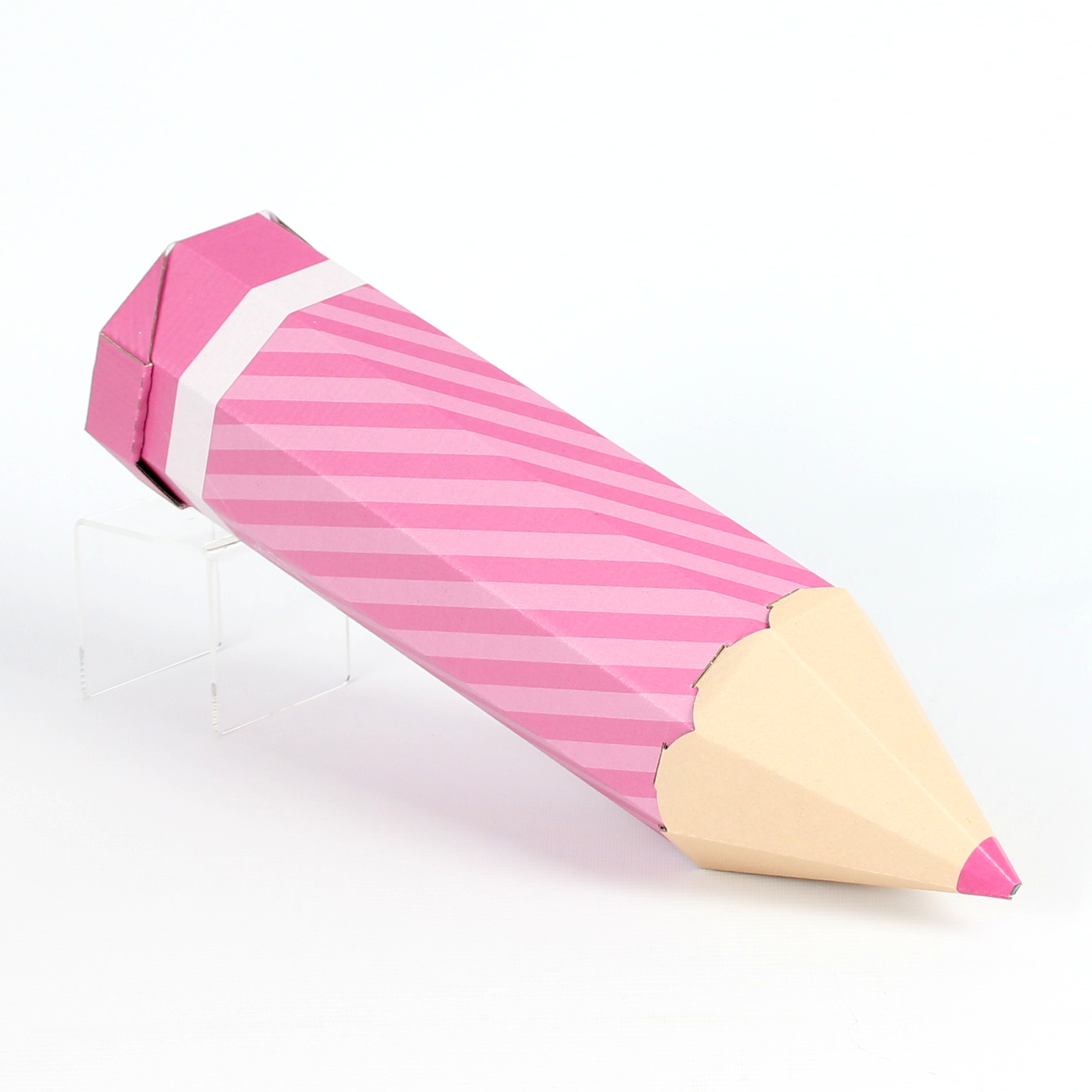 Geschwister-Schultüte als Stift - Special Edition - pink mit Streifen