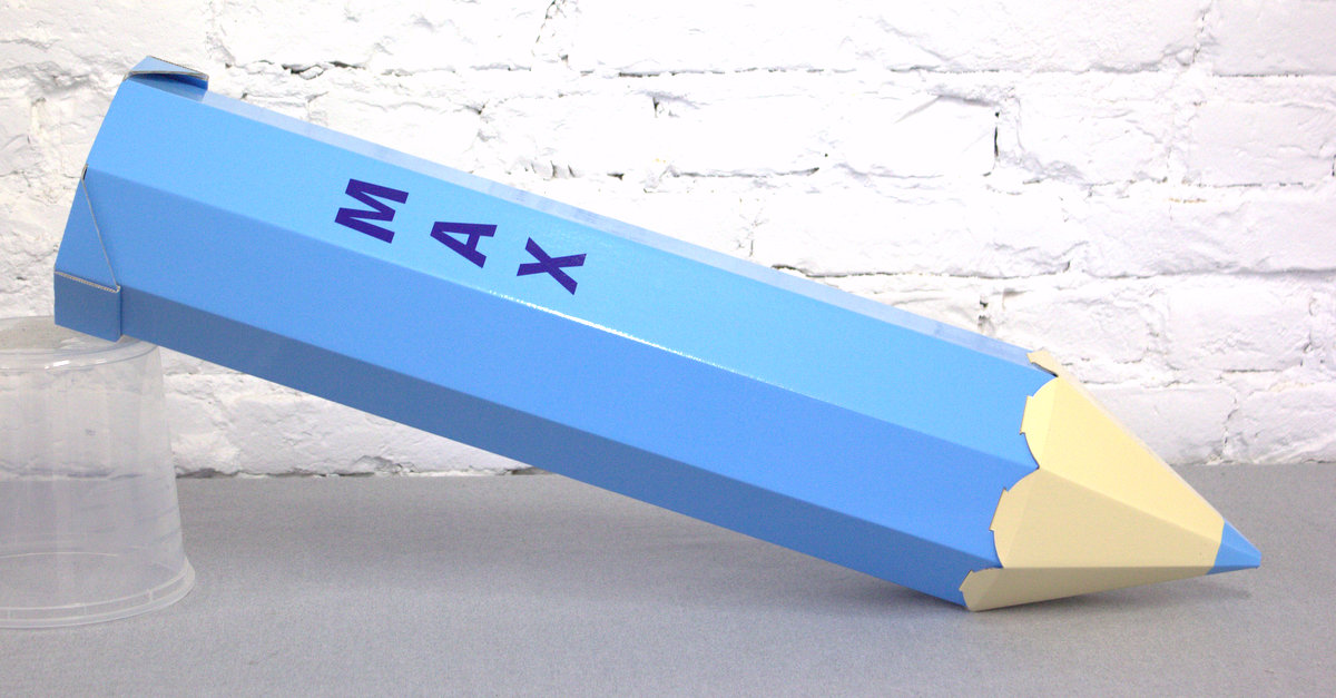 Buntstift-Schultüte in hellblau - Name in dunkelblau